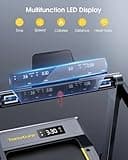 Folding Treadmill with 12% Incline, 4 in 1 Treadmills for Home/Office, Heart Rate, 16KM/H Portable Treadmill, 2.5HP Under Desk Walking Pad, Dual LED Screen, App, Bluetooth Speaker (Black-12% Incline)