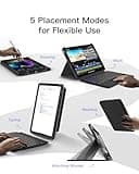 Inateck Detachable Keyboard Case for iPad Air 11 inch M3 2025/M2 2024, Keyboard with Trackpad for Air 7/6/5/4 Gen, iPad Pro 11" 4/3/2/1, 7-Color Backlight, Vertically/Horizontally, KB04111 Black