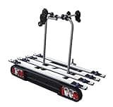 Menabo Race 4 Tow Bar Bicycle Carrier for 4 Bikes with QuickStop Folding Mechanism and Boxxy Luggage Box Black