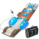 Full Body Massage Mat, 3D Body Stretching & Lumbar Traction, Back Heating, Traction Up & Down, Curve Stretch, Twist Left & Right, 4 Modes 3 Intensities 3 Heat Levels, PU Leather, Foldable, Fit 5'1-6'1