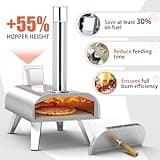 BIG HORN OUTDOORS Pizza Ovens Wood Pellet Pizza Oven Wood Fired Pizza Maker Portable Stainless Steel Pizza Grill