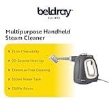 Beldray 15-In-1 Steam Cleaner – Multipurpose Handheld Steamer, Chemical-Free Cleaning, Ready In 20 Seconds, Includes Cleaning Brush Heads, Floor Mop Pads & Nozzles, 550ml Water Tank, 1350W, BEL01987
