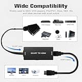 Scart to HDMI Converter, Scart to HDMI Adapter Cable with 720P/1080P Switch for TV Monitor Projector, Scart Lead to HDMI Video Converters for VHS DVD Player STB Xbox Wii PS2 PS3 to TV