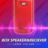 Senior Mobile Phone with Big Buttons, GSM Sim Free Unlocked Basic Cell Phones Easy to Use, Flip Phone with Dual Color Display | SOS Button | FM Radio | Torch |1000mAh Battery | Speed Dial (Red)