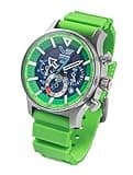 Vostok Europe Men's Watch Expedition North Pole Solar Chronograph with 2 Straps in Various Designs, Green / green, Strap.