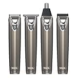 Wahl Stainless Steel 9 in 1 Multigroomer, Beard and Stubble Trimmer for Men, Home Hair Cutting, Nose Ear Trimmers, Male Grooming Set, Washable Heads, Cordless
