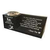 Personalised Black Granite Memorial Vase Grave Pot, Headstone Gravestone Plaque, Cemetery, Stone