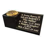 Personalised Black Granite Memorial Vase Grave Pot, Headstone Gravestone Plaque, Cemetery, Stone