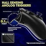 QRD Spark N5 Wireless Controller for PS5 Pro Slim PS4 PS3 PS2 Steam Deck PC Windows Mac iOS Android TV Box, Halleffect Gamepad Joystick with Touchpad, 6 Axis Gyro, Dual Vibration, Mapping, Macro