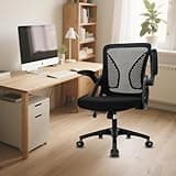 Durrafy Ergonomic Office Chair,High Back Desk Chair with Adjustable Armrest and Lumbar Support,Height Adjustable,Breathable Mesh Backrest for Comfort,Swivel Computer Task Chair for Home/Office, Black