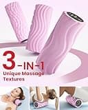 FITINDEX Foam Roller for Back Pain, 5-Speed Vibrating Foam Roller Muscle Massage, Exercise, Yoga, Muscles Deep Tissue, Physical Therapy, Recovery, Neck, Leg, Rechargeable, Pink