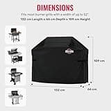 Grillman Grill Barbecue Covers, Heavy Duty Gas BBQ Cover for Weber, Brinkmann, Char Broil, Outback and more. Rip-Proof, UV, Waterproof BBQ Covers (132 L x 66 W x 109 H cm, Black)