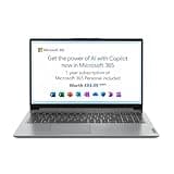 Lenovo IdeaPad 1 | 15 inch Full HD Laptop | Intel Pentium Silver N6000 | 4GB RAM | 128GB eMMC | Windows 11 Home in S Mode | Cloud Grey | Microsoft 365 Personal
