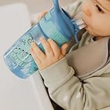 Nuby Incredible Gulp Water Bottle - No Spill Active Toddler Sippy Cup | 360ml / 12oz | Carry Handle | Dishwasher and Microwave Safe | Suitable Beaker for 18 Months Plus (Dinosaurs, Pack of 2)