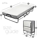 Milliard Diplomat Guest Folding Bed with 12.5cm Thick Luxurious Memory Foam Mattress and a Strong Sturdy Foldable Rollaway Frame - Small Single 190 x 79cm