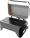 Campingaz Gas BBQ Attitude2go CV, Low-Smoking Portable Barbecue, Camping Grill, Tabletop Grill, Barbecue with Lid, Thermometer and Cast Iron Grid, Runs on CV 470 Plus Gas Cartridge, Grey