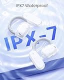Open Ear Headphones,80Hrs Playtime Wireless Earbuds with Ear Hooks,Lightweight-Glasses-Friendly,Bluetooth 5.3 with Digital Display Charging Case,IPX7 Waterproof Open Earbuds for Sport Workout-White