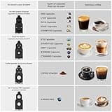19BAR Multifunction Coffee Capsule Machine for Lavazza MIO/Nespresso Original/Dolce Gusto Coffee Pods and Ground Coffee, Smart Automatic Small Espresso Coffee Pods Machines, 1L, 1450W (BLACK-UK)