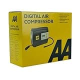 AA 12V Digital Tyre Inflator AA5502 – For Cars Other Vehicles Inflatables Bicycles - Shows PSI BAR KPA 3-100 PSI – Includes Adaptors, Black