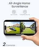 AOSU 3K Security Camera Outdoor Wireless with Battery Solar Powered, 2 Wifi Cameras with Homebase 32GB Local, 166° View, 5MP Home Security System, No Monthly Fee, IP67, Color Night Vision
