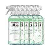 INEOS Next-Gen Cleaning Antibac Spray, 4.5L (750ml x 6), Multi-Room, Plant Powered, Limescale + Grease Remover, Kills 99.9% of Bacteria + Viruses, Bergamot + Cedarwood, Packaging May Vary