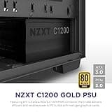 NZXT C1200 PSU - 1200 Watt Gaming PC Power Supply – ATX 3.0 – PCIe 5.0 12VHPWR Connector – 80 Plus Gold Efficiency – Fully Modular – Zero Fan Mode – Black Sleeved Cables – 10 Year Warranty – Black