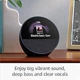 Echo Spot (2024 release), Smart alarm clock with vibrant sound + Alexa, Glacier White