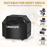 Heavy Duty & Thick BBQ Cover for Grill - Waterproof, UV & Fade Resistant Gill Cover, Fit for Weber, Brinkmann, Char Broil, Outback and More,All-Weather Protection with Drawstring, Hook & Loop Straps
