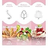 Kitchen in the box Stand Mixer, 4.5L+5L Two Bowls Food Mixer for Baking, 10 Speeds Electric Kitchen Appliance with Dough Hook, Whisk, Beater, 1300W Matte for Home Baking (Rose Pink)
