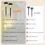 Ushine Garden Lights Solar Powered Waterproof,8 Pack Solar Lights Outdoor Garden Stake with Warm White & RGB,Ultra-Bright Solar Stake Lights Garden Ornaments,Solar Path Lights for Yard Lawn Landscape