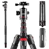 NEEWER Upgraded 80.7" Carbon Fiber Camera Tripod Monopod with Telescopic 2 Section Center Axes, 360° Panorama Ballhead, 1/4" Arca Type QR Plate, Travel Tripod with ø28mm Column, Max Load 26.5lb, N55CR