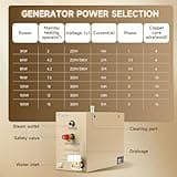 Hanchen 9KW Shower Steam Generator for 7.5m³ Room 35-55℃ Bath Sauna Steam Generator Home Bathroom CE380V