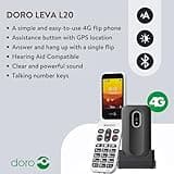 Doro Leva L20 Unlocked Mobile Phone for Seniors - Large Display - Powerful HD Sound - Camera - Assistance Button with GPS Location - Basic Phone Without Internet (Black)