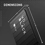 WD_BLACK P10 Game Drive 2TB external portable HDD Gaming drive, for On-The-Go Access To Your Game Library - Works with Console or PC, save up to 125 games, black
