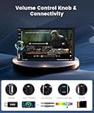 Double Din Car Stereo with Wireless Carplay Android Auto, Podofo 7 inch HD IPS Touch Screen Bluetooth Radio, Mirror Link, FM, EQ Audio, SWC, Backup Camera, External Mic, TF/Aux/USB+Type-C Ports