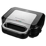 Russell Hobbs Sandwich Maker 3 in 1 Creations (Waffle maker, panini press or grill, 3 removable plates with non-stick coating, dishwashersafe parts, BPA free) 26810, Black