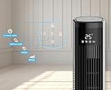 PureMate 47-Inch Tower Fan with Air Purifier, DC Motor Oscillating Electric Fan 28W,12 Speeds, LED Display, 4 Modes, 12H Timer, Quiet Standing Bladeless Fan for Large Bedroom, Home Office