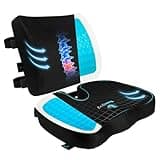 Famjoy Premium Gel Memory Foam Seat & Back Cushion – Lumbar & Coccyx Support for Office, Car & Gaming Chair – Ultimate Comfort & Posture Relief