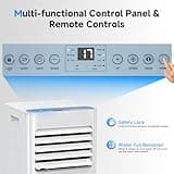 Air Conditioning Unit 9000 BTU, LEENON Portable Air Conditioners, 4-in-1 Cooling Dehumidifier Fan & Sleep Mode, 2-Speeds Air Conditioners for Home, Remote Control, 24H Timer, Window Kit Included