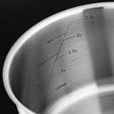 Stellar Profile Set of 5 Stainless Steel Pans 28cm 7.5L Stockpot, 20cm, 18cm, 14cm Saucepans with Lids, 14cm Milk Pan, Induction Ready