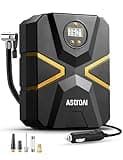 AstroAI Tyre Inflator Air Compressor 12V DC, Digital Car Tyre Pump 150 PSI, Preset Tyre Pressure & Auto Shutoff, Electric Air Pump for Car Tyres, Bicycles, Other Inflatables (Black&Yellow)