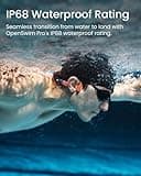SHOKZ OpenSwim Pro Bone Conduction Sports Headphones, IP68 Waterproof Open-Ear Wireless Earphones with Bluetooth 5.4, 32GB of MP3 Storage, Noise Cancelling Mics, 9h Playtime for Running, Swimming-Red