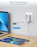 TESSAN Universal Travel Adapter Worldwide with 2 USB C and 2 USB A Ports, Universal Plug Adaptor UK to World, International Travel Adapter for Multi Countries EU, USA, UK, Australia, Thailand etc.