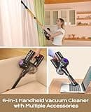 VACTechPro V15 Cordless Vacuum Cleaner, 35KPA 6-in-1 Stick Vacuum, Up to 45Mins Runtime Lightweight Vacuums with Detachable Battery, for Hardwood Floor Carpet Car Pet Hair
