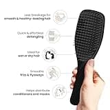 Tangle Teezer Ultimate Detangler Hairbrush - For Wet & Dry Hair - Detangling Brush for All Hair Types - Two-Tiered Teeth Reduce Breakage & Eliminate Knots - Liquorice Black