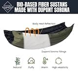 onewind Camping Hammock Underquilt, Dupont Sorona Insulation Under Quilt, Lightweight Warm Hammock Quilts for Double or Single Hammock Camping, Hiking, Backpacking, OD Green