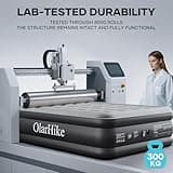 OlarHike Inflatable Mattress, Air Bed Double with Built-in Electric Pump, King Size Blow Up Self Inflating Guest Airbed with Flocked Surface for Camping or Home Use, 190cm L x 140cm W x 46cm H(Black)