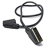 DRUT 1m Scart to Scart Cable Lead, 21 Pin Male to Male (Plug to Plug) RGB Cord for TV, VCR, DVD Player Gold Plated (3ft)