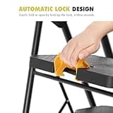 KINGRACK 4 Step Ladder, Step Ladder 4 Step Folding with Tool Tray and Handrails, Lightwight Household Ladder for Your Kitchen, Pantry, Closets, Office Use