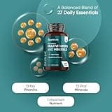 Multivitamin Tablets for Women & Men - 27 Essential Nutrients - 400 Small Tablets - 1+ Year Supply - Tasty Peppermint Flavour - Vegan Multi Vitamins & Minerals Like Vitamin D, C, Calcium, Iron & Zinc